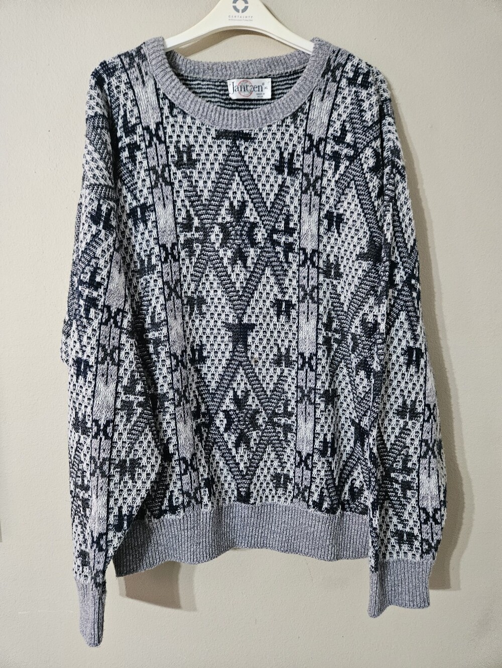 VTG 80s Jantzen Grandpa Sweater XL